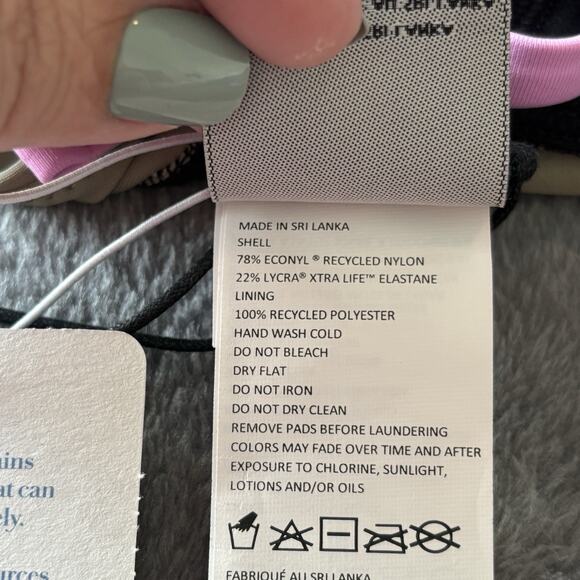 Prana Womens Swim XS Bikini Top Tulum Black Color Block UPF 50+ Lined New - Picture 7 of 9